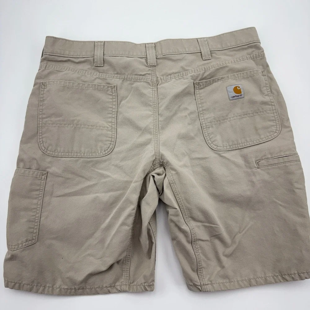 Carhartt Mens Relaxed Fit Cotton Canvas Cargo Work Shorts Tan Khaki 38